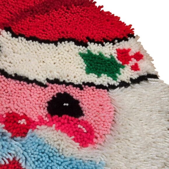 Charming Santa Claus Face Latch Hook Christmas Wall Hanging 20" - Picture 2 of 6